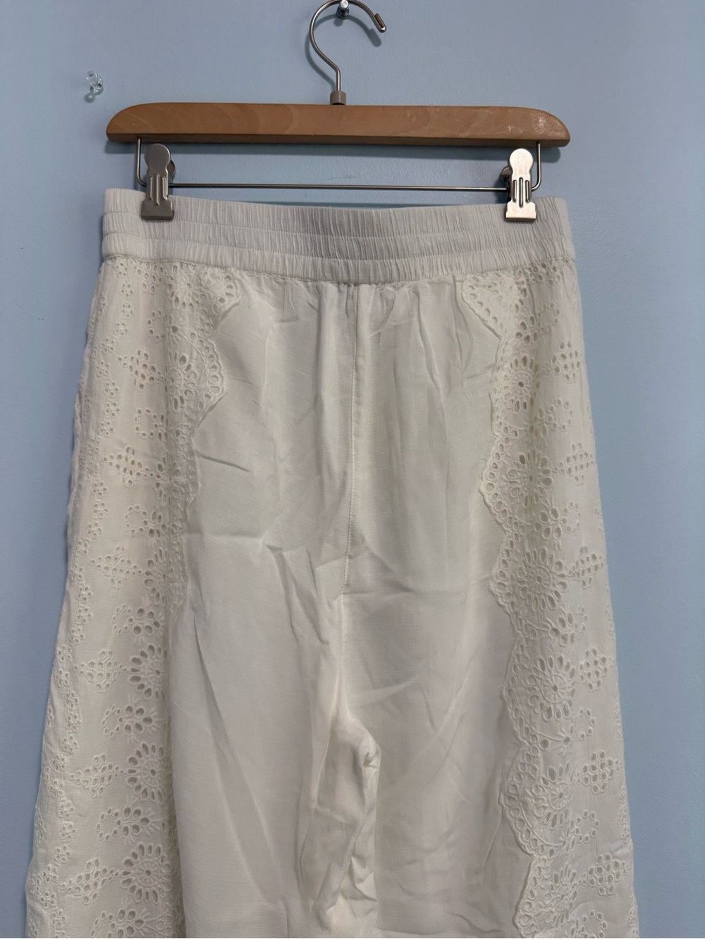 Sundance Lace Trim Wide Leg Elastic Waist Lined Pants Size S - Picture 6 of 12